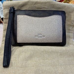 Coach Black and Metallic Wristlet